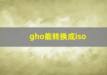 gho能转换成iso