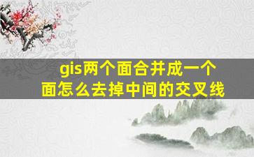 gis两个面合并成一个面怎么去掉中间的交叉线