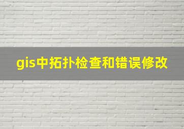 gis中拓扑检查和错误修改