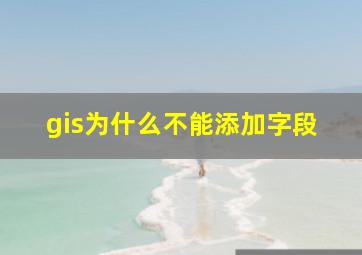 gis为什么不能添加字段