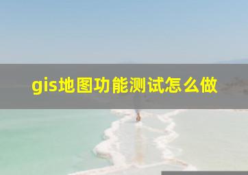 gis地图功能测试怎么做