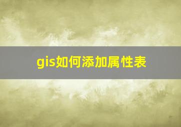 gis如何添加属性表