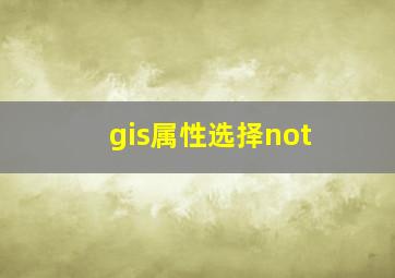 gis属性选择not