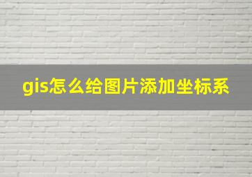 gis怎么给图片添加坐标系