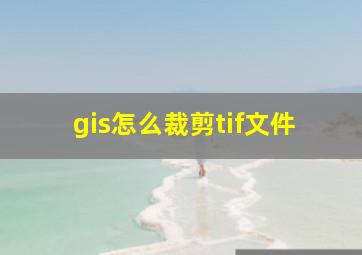 gis怎么裁剪tif文件