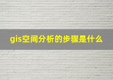 gis空间分析的步骤是什么