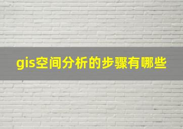 gis空间分析的步骤有哪些