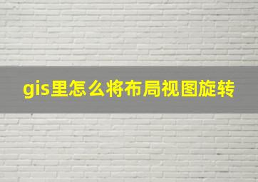 gis里怎么将布局视图旋转