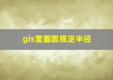 gis里画圆规定半径