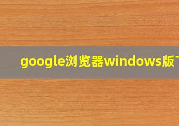 google浏览器windows版下载