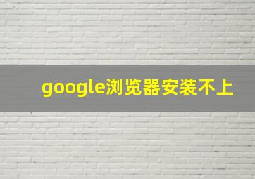 google浏览器安装不上