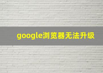 google浏览器无法升级