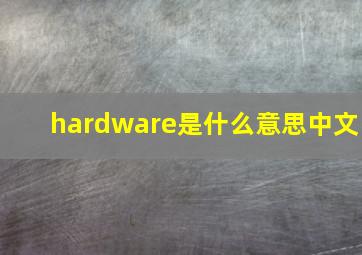 hardware是什么意思中文