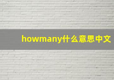 howmany什么意思中文