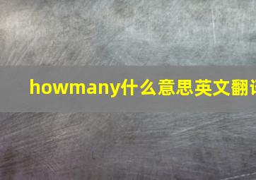 howmany什么意思英文翻译