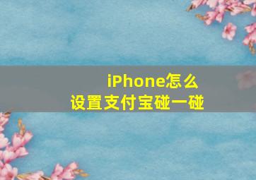 iPhone怎么设置支付宝碰一碰