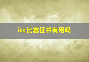 icc比赛证书有用吗