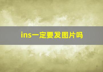 ins一定要发图片吗