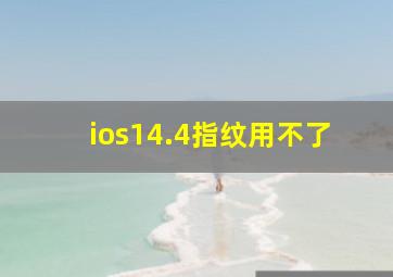 ios14.4指纹用不了