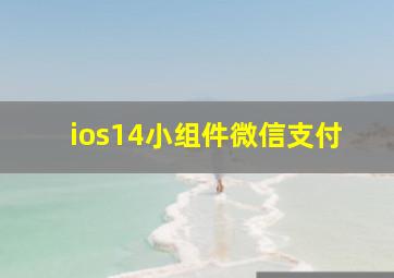 ios14小组件微信支付