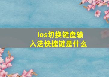 ios切换键盘输入法快捷键是什么