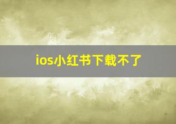 ios小红书下载不了