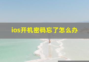 ios开机密码忘了怎么办