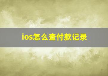 ios怎么查付款记录