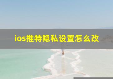 ios推特隐私设置怎么改