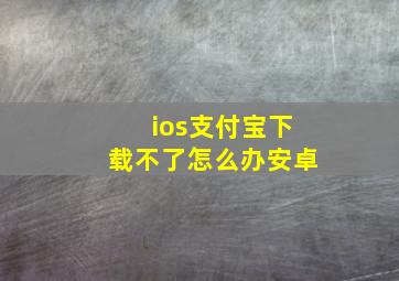 ios支付宝下载不了怎么办安卓