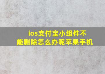 ios支付宝小组件不能删除怎么办呢苹果手机