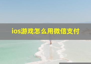 ios游戏怎么用微信支付