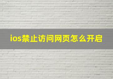 ios禁止访问网页怎么开启