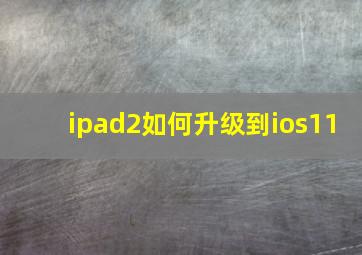 ipad2如何升级到ios11