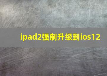 ipad2强制升级到ios12