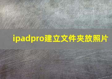 ipadpro建立文件夹放照片