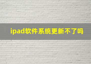 ipad软件系统更新不了吗