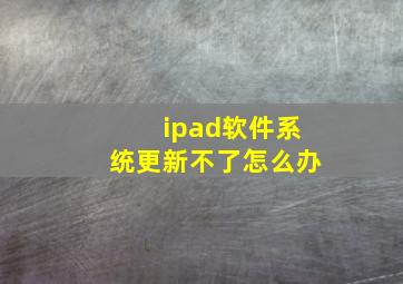 ipad软件系统更新不了怎么办