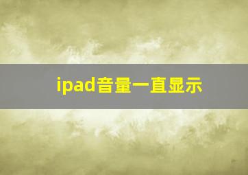 ipad音量一直显示