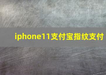 iphone11支付宝指纹支付