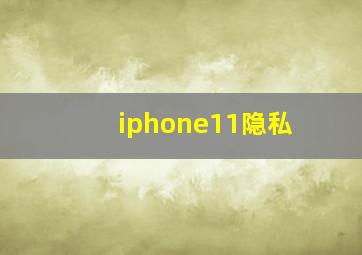 iphone11隐私