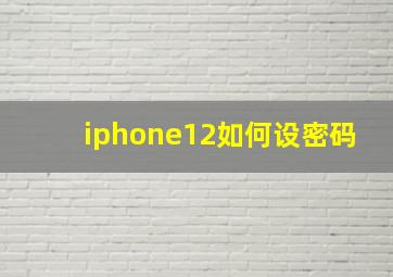 iphone12如何设密码