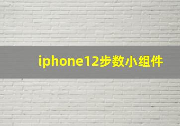 iphone12步数小组件