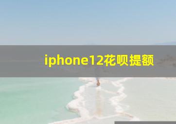 iphone12花呗提额