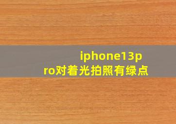 iphone13pro对着光拍照有绿点