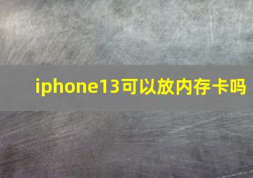 iphone13可以放内存卡吗