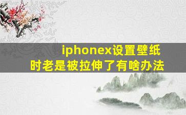 iphonex设置壁纸时老是被拉伸了有啥办法