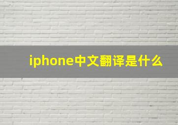 iphone中文翻译是什么