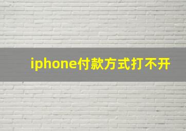 iphone付款方式打不开