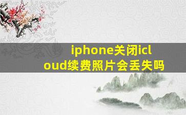 iphone关闭icloud续费照片会丢失吗